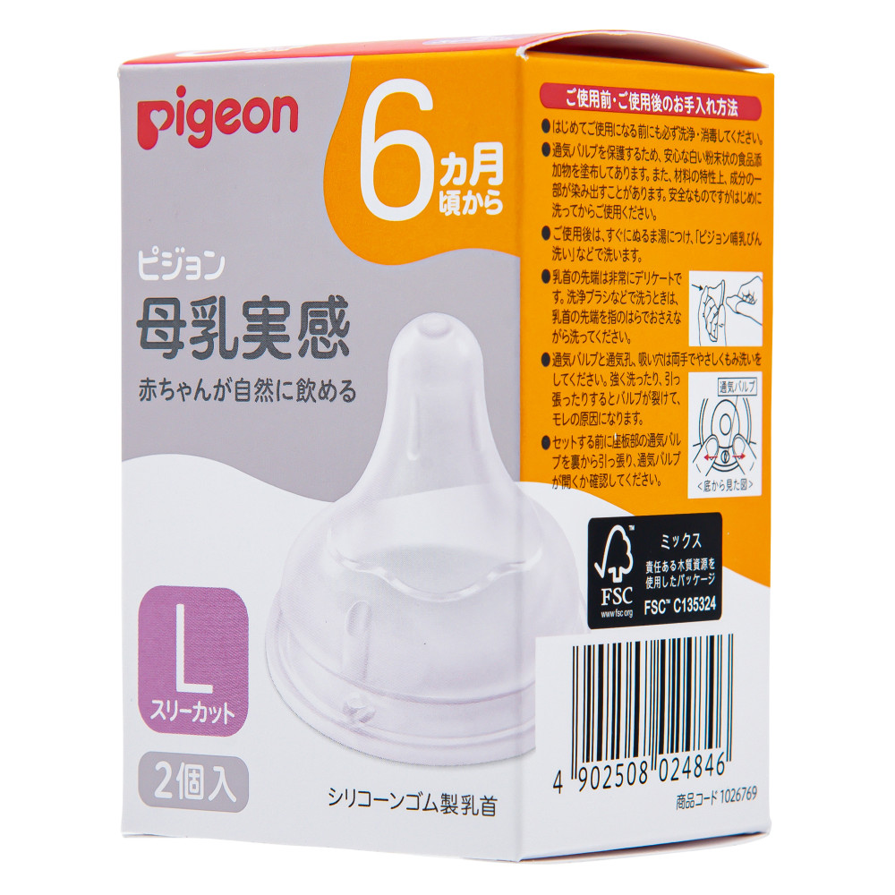 Pigeon ピジョン 母乳実感乳首 6ヵ月 L 2個入 22 1026769 高品質の激安