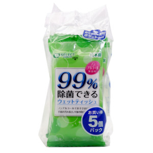 エスセレクト　ノンアルコール除菌ウェット携帯用