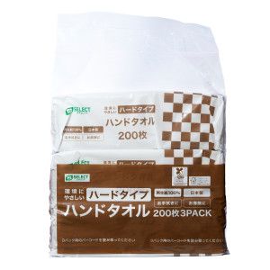 エスセレクト　環境にやさしいハンドタオル２００枚